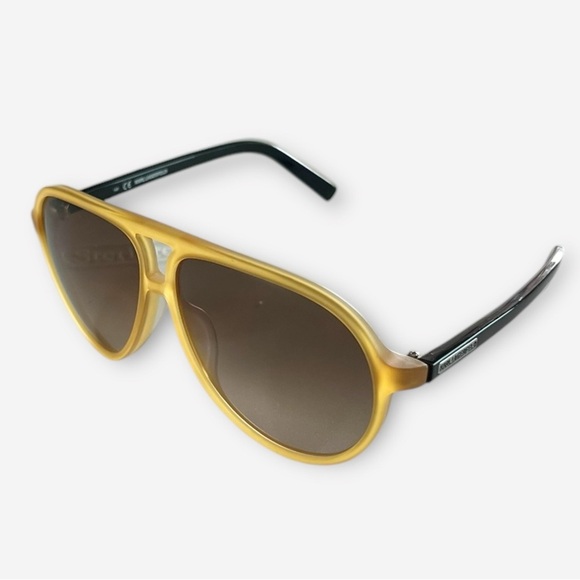 Karl Lagerfeld Womens Matte Yellow Black Aviator Designer Sunglasses KL792S - Picture 1 of 10